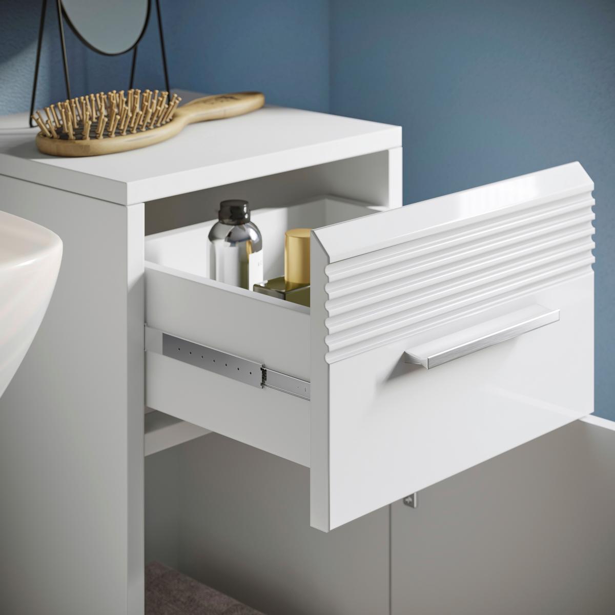Unterschrank Linus Weiß B: 60 Cm - Weiß Hochglanz/Weiß, MODERN, Holzwerkstoff (60/70/30cm) - MID.YOU