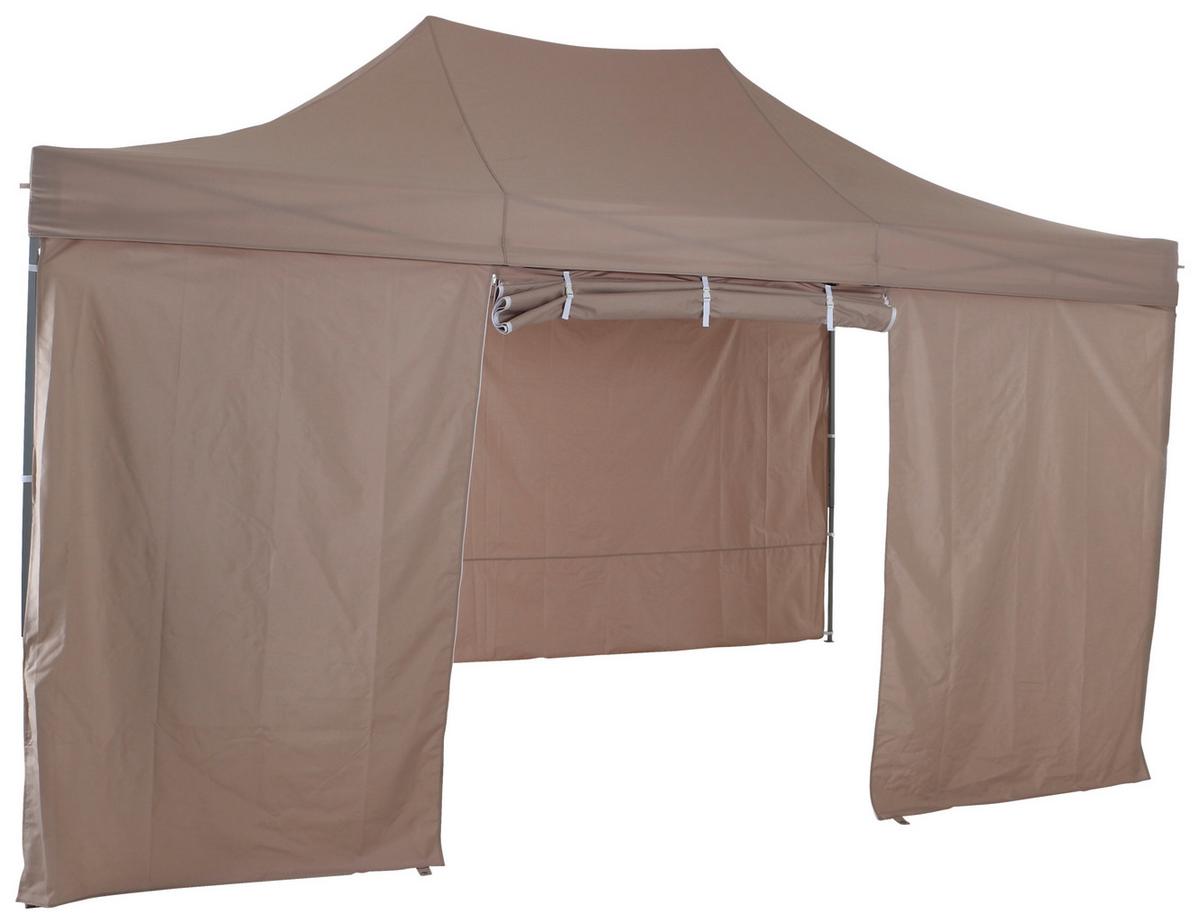 Pavillon L30551 450x300 cm Seitenteilen + Uv-Beständig - Taupe, KONVENTIONELL, Textil/Metall (450/330/300cm) - Siena Garden