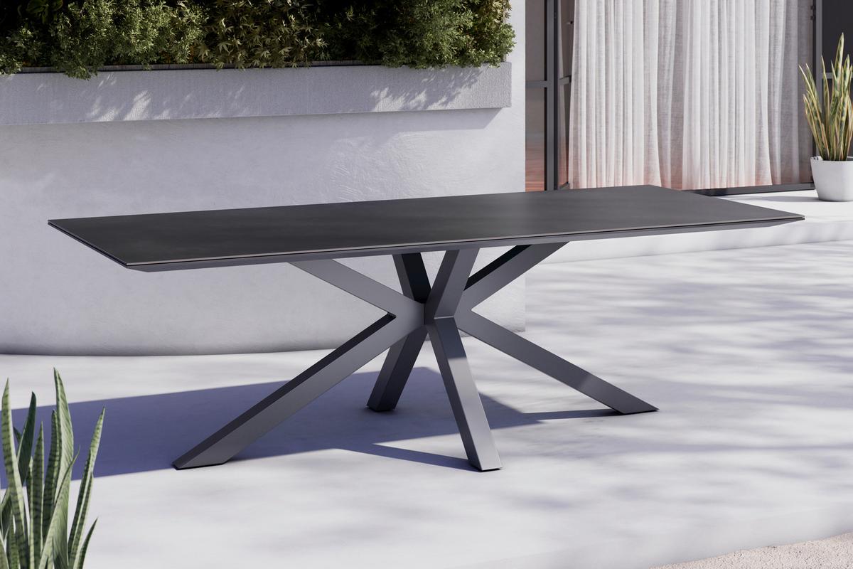 ZÁHRADNÝ STÔL MARBELLA - antracitová, Modern, kov/sklo (240/100/75cm) - Mömax