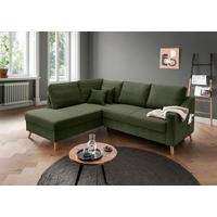 Ecksofa Valentina Dunkelgrün S: 200x230 Cm - Dunkelgrün/Naturfarben, MODERN, Textil (200/230cm) - Livetastic