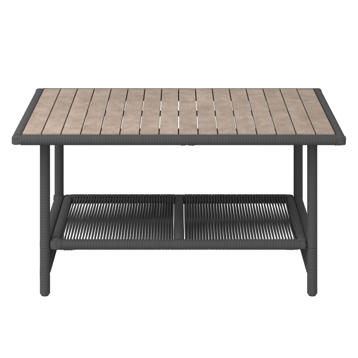 Záhradná sedacia súprava MALIA - farba akácie/svetlosivá, Modern, kov/drevo (146/60/72cm) - Bessagi Garden