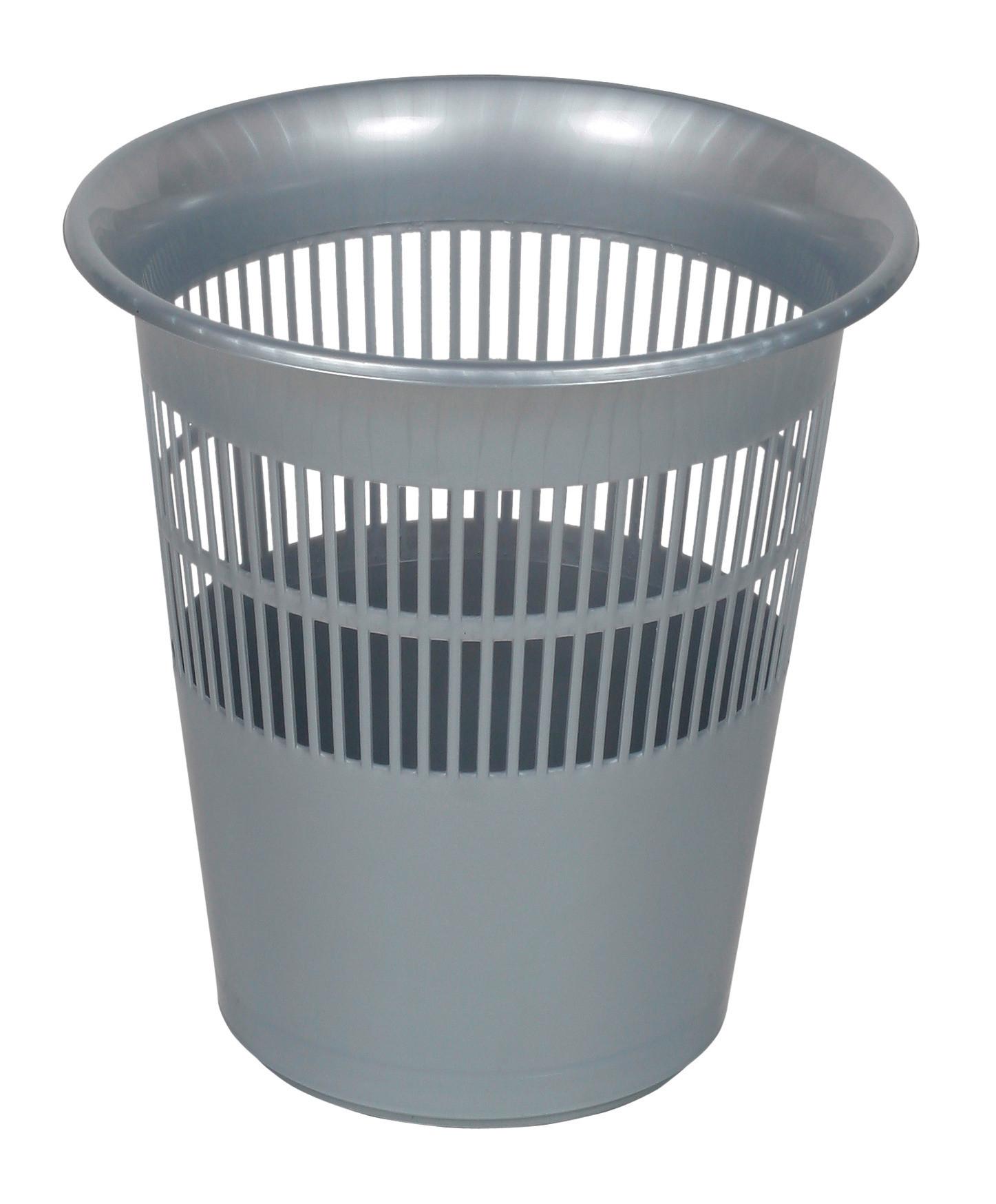 Papierkorb Jasper Silber Kunststoff D: 29 cm Gitterkorb - Silberfarben, Basics, Kunststoff (29/31cm)