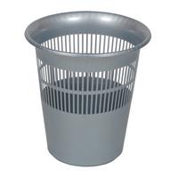 Papierkorb Jasper Silber Kunststoff D: 29 Cm Gitterkorb - Silberfarben, Basics, Kunststoff (29/31cm)