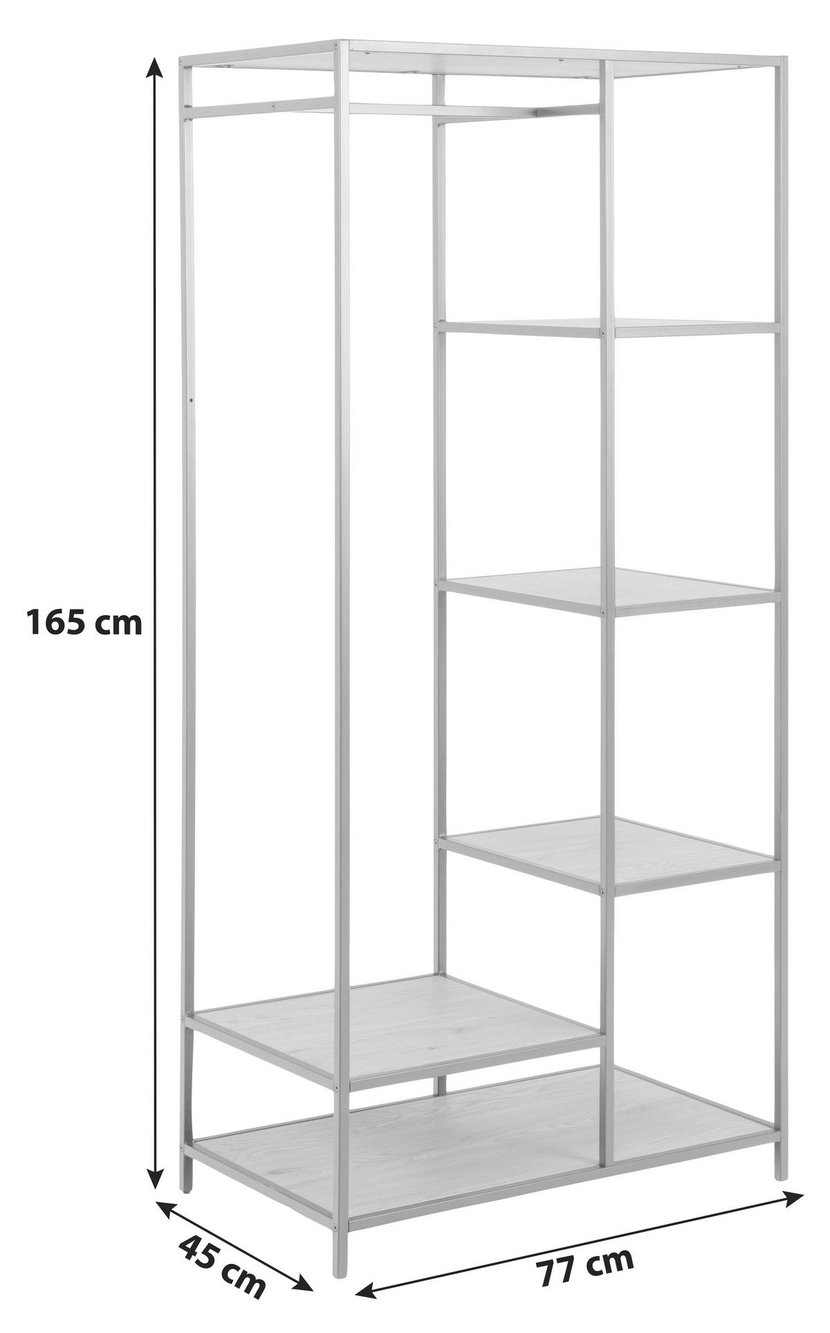 Előszobafal Seaford 77/165cm - fekete/vad tölgy, Trend, faalapú anyag/fém (77/165/45cm) - MID.YOU