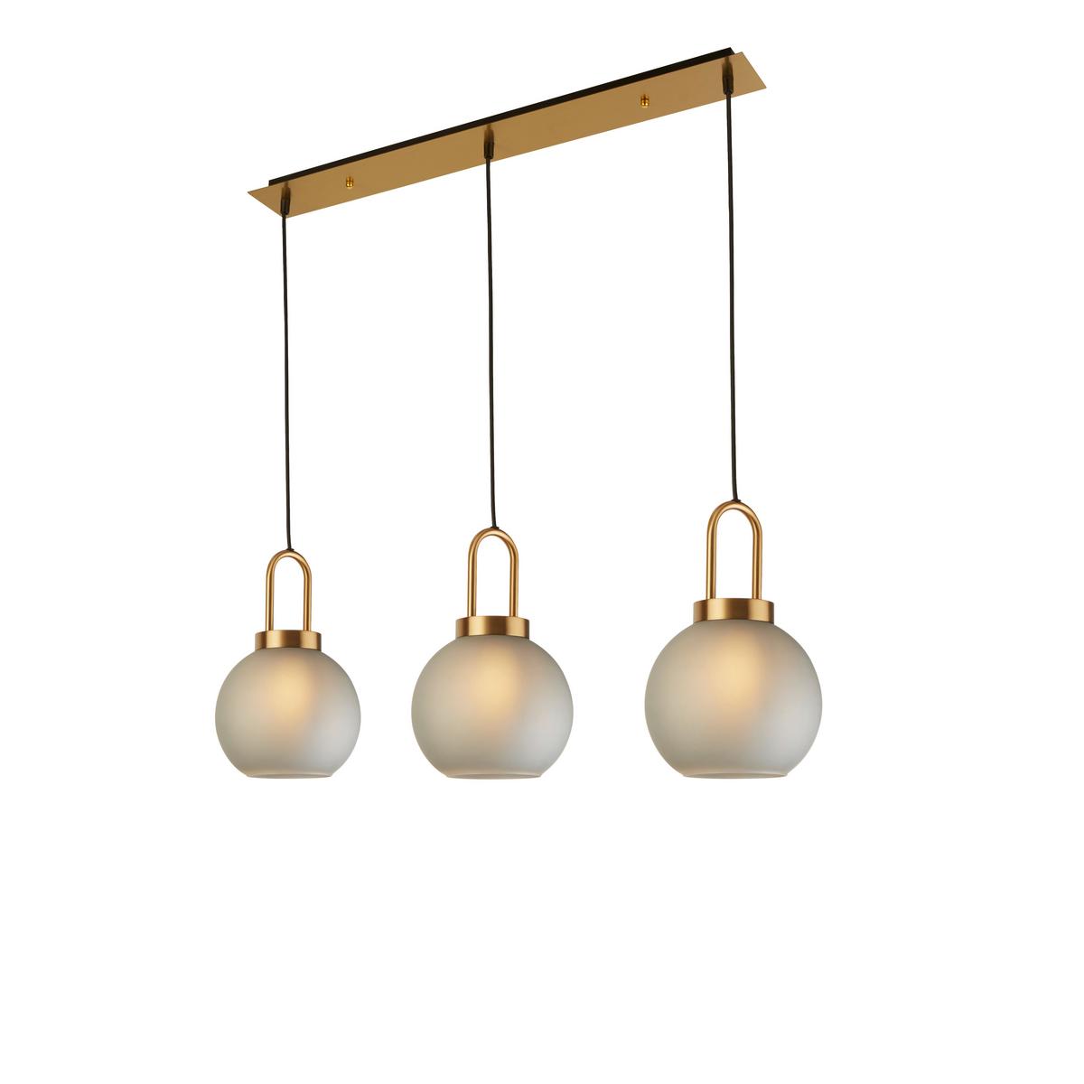 Hängeleuchte Snowdrop H: 120 Cm 3-Flammig - Messingfarben, LIFESTYLE, Glas/Metall (85/20/120cm)