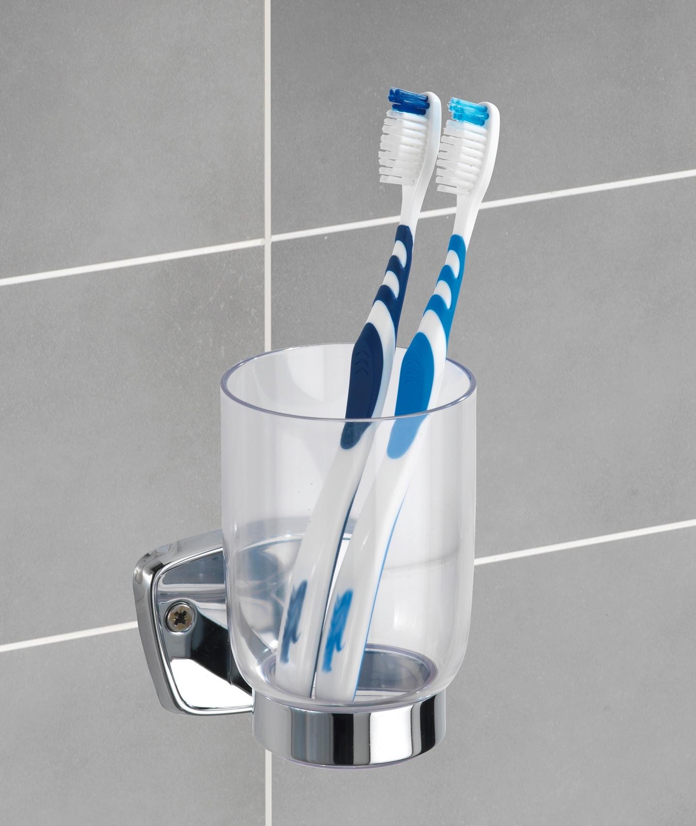 Zahnputzbecher Basic 17897100 - Transparent, KONVENTIONELL, Kunststoff/Metall (8/13/9cm)