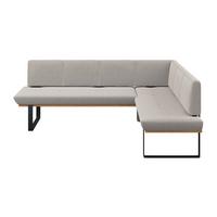 Eckbank Tristan Webstoff hellgrau,S:245x195cm - Hellgrau/Schwarz, MODERN, Holz/Textil (245/195cm) - James Wood