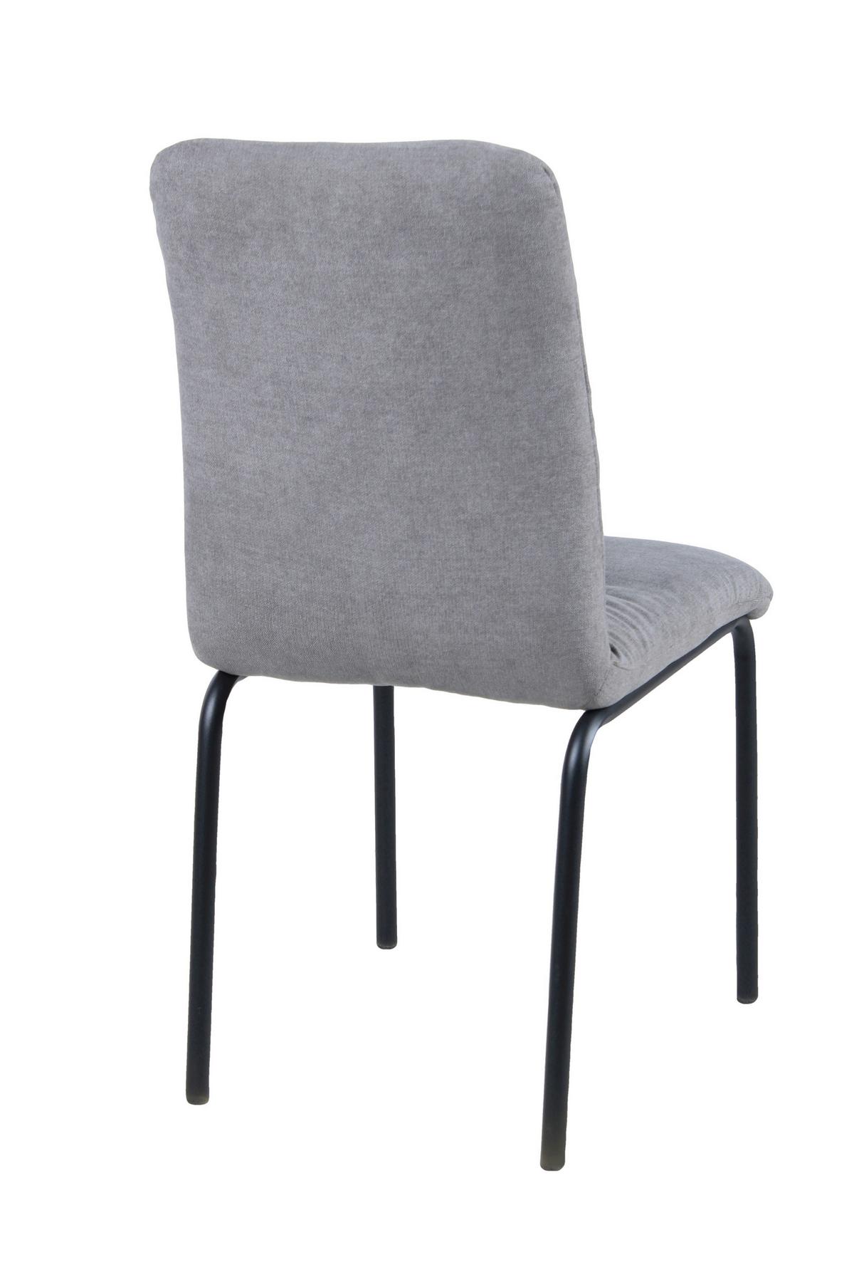 Stuhl-set Hellgrau, B: 44,5cm - Hellgrau/Schwarz, Design, Textil/Metall (44,5/87/55,5cm) - Livetastic