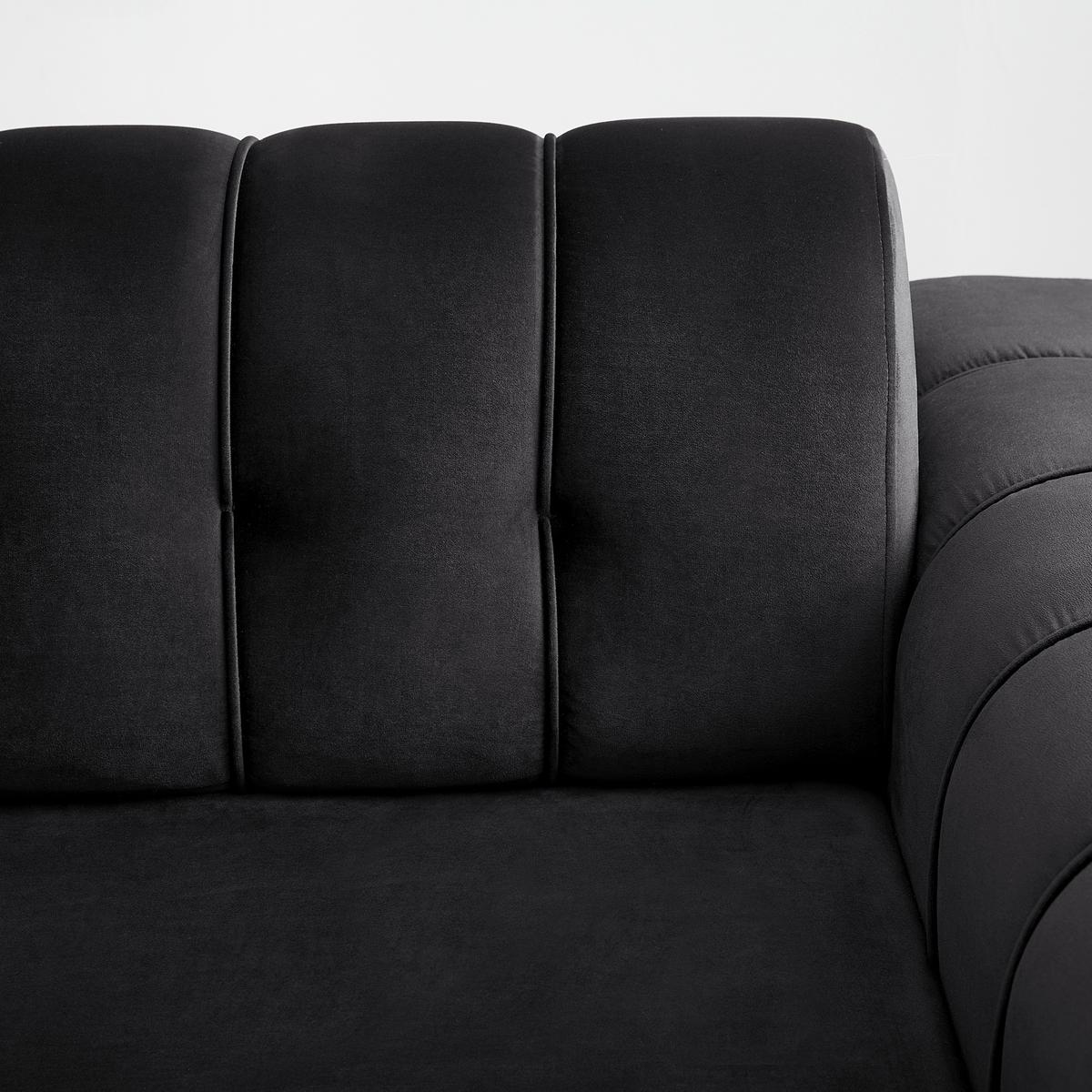 Dvojmiestna pohovka AILE, čierny zamat, s vankúšmi - čierna/zlatá, Lifestyle, textil (190/80/90cm) - Mömax