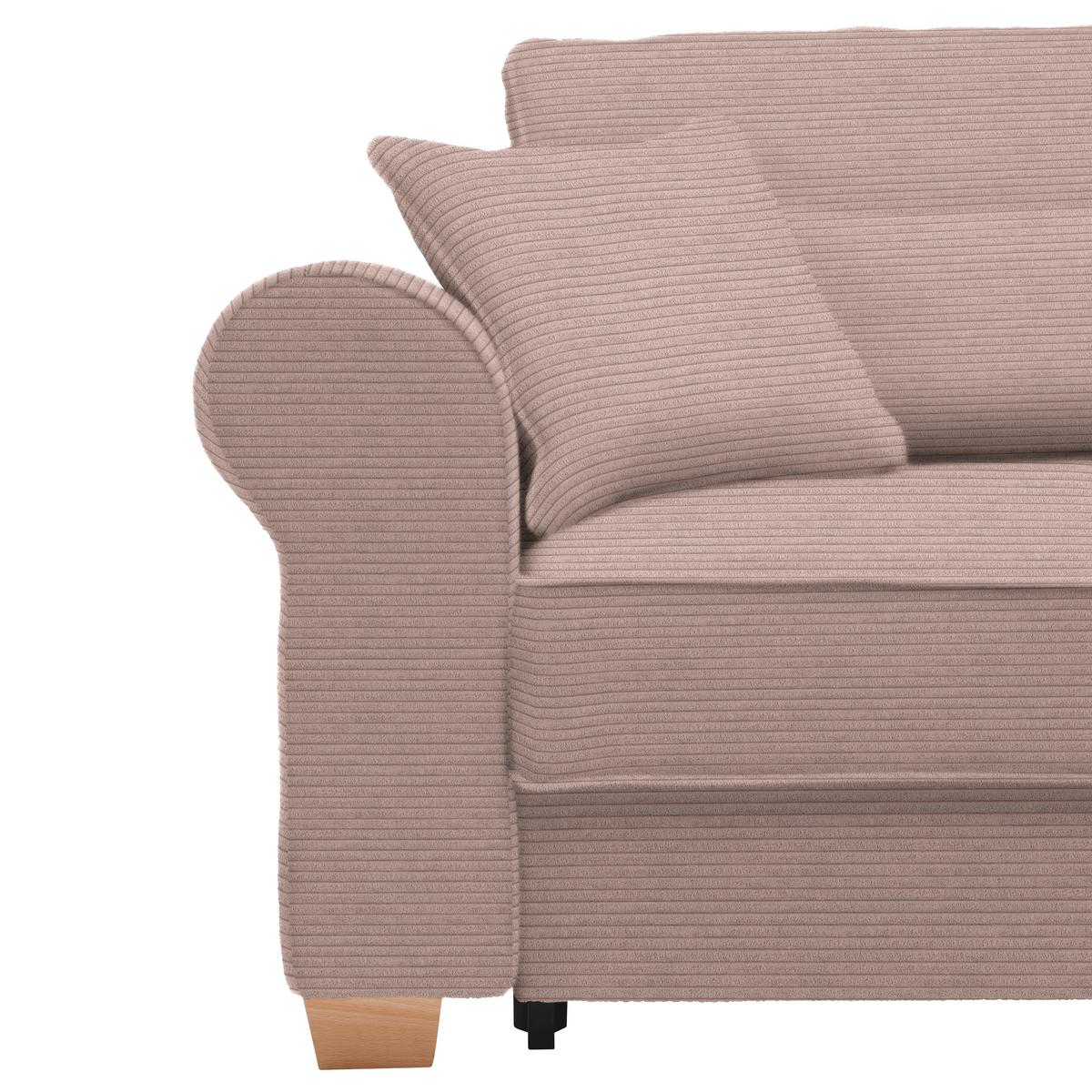 Sedací souprava ANGELO, oboustranná,růžový manšestr - růžová, Moderní, dřevo/kompozitní dřevo (255/92/185cm) - Mömax