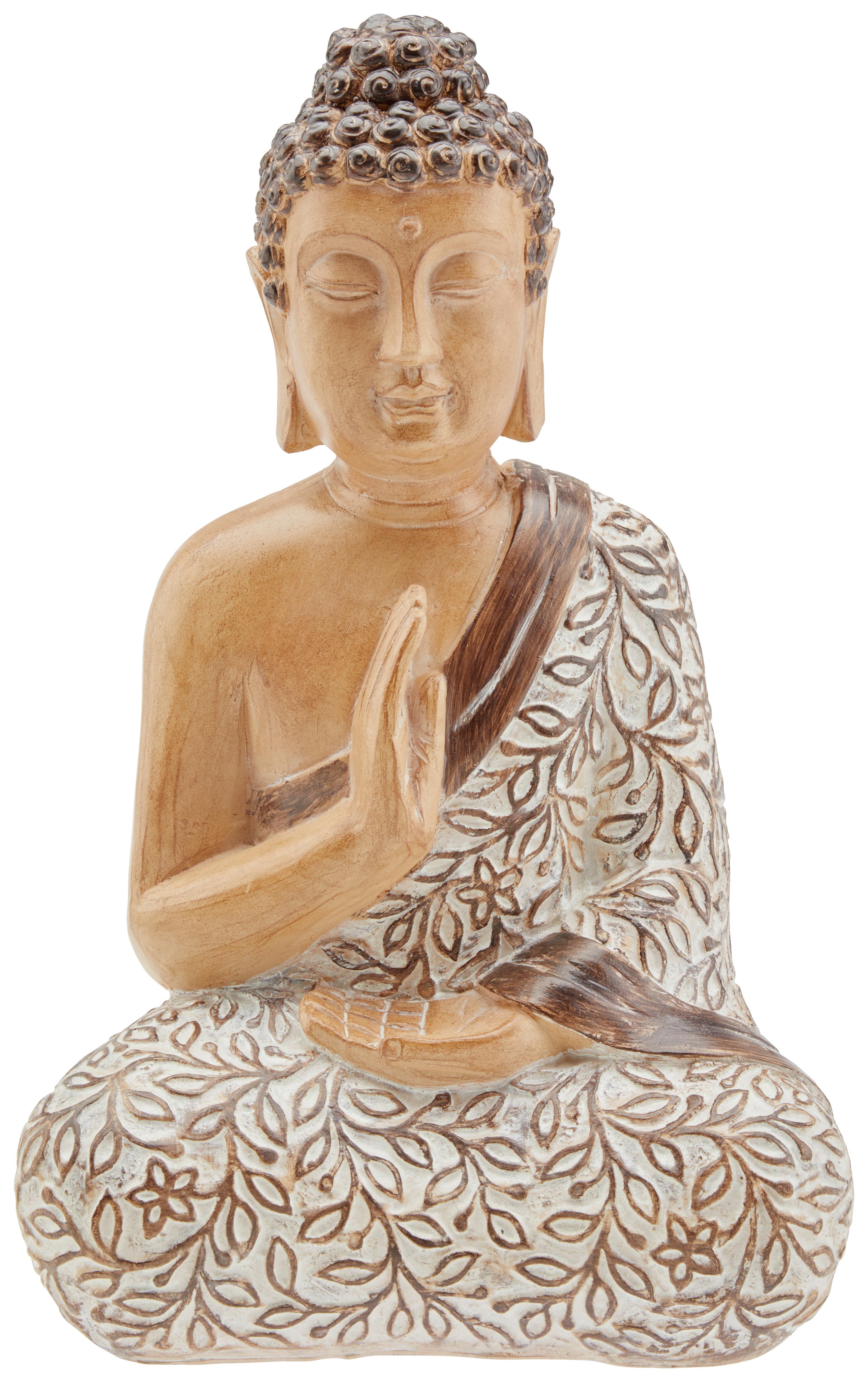 Buddha Lima - Braun/Weiß, LIFESTYLE, Kunststoff (25/18,5/37,5cm) - Luca Bessoni