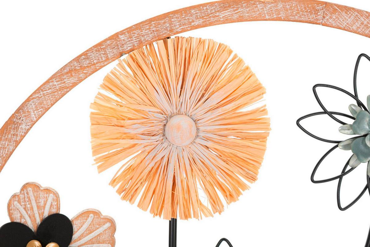 Wanddeko Iron/wood Naturfarbe/gold/schwarz B:50cm - Goldfarben/Schwarz, Basics, Holzwerkstoff/Metall (50/50/3cm)