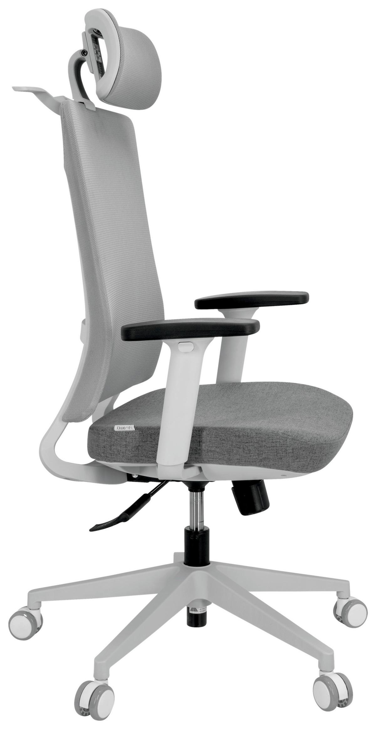 Drehstuhl Comfio Wmh mit Armstützen Grau - Grau, Basics, Kunststoff/Textil (66/120/60cm) - MID.YOU