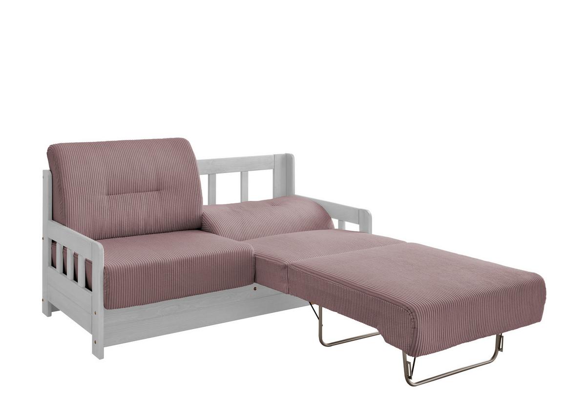 Schlafsofa Camino Weiß/Rosa B: 154 cm - Weiß/Rosa, MODERN, Holz/Textil (154/88/90cm) - Livetastic