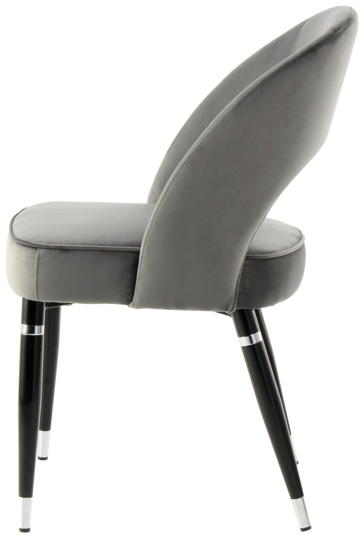 Stuhl-Set Courtney 525 - Silberfarben/Schwarz, MODERN, Textil/Metall (58/83/56cm) - Kayoom