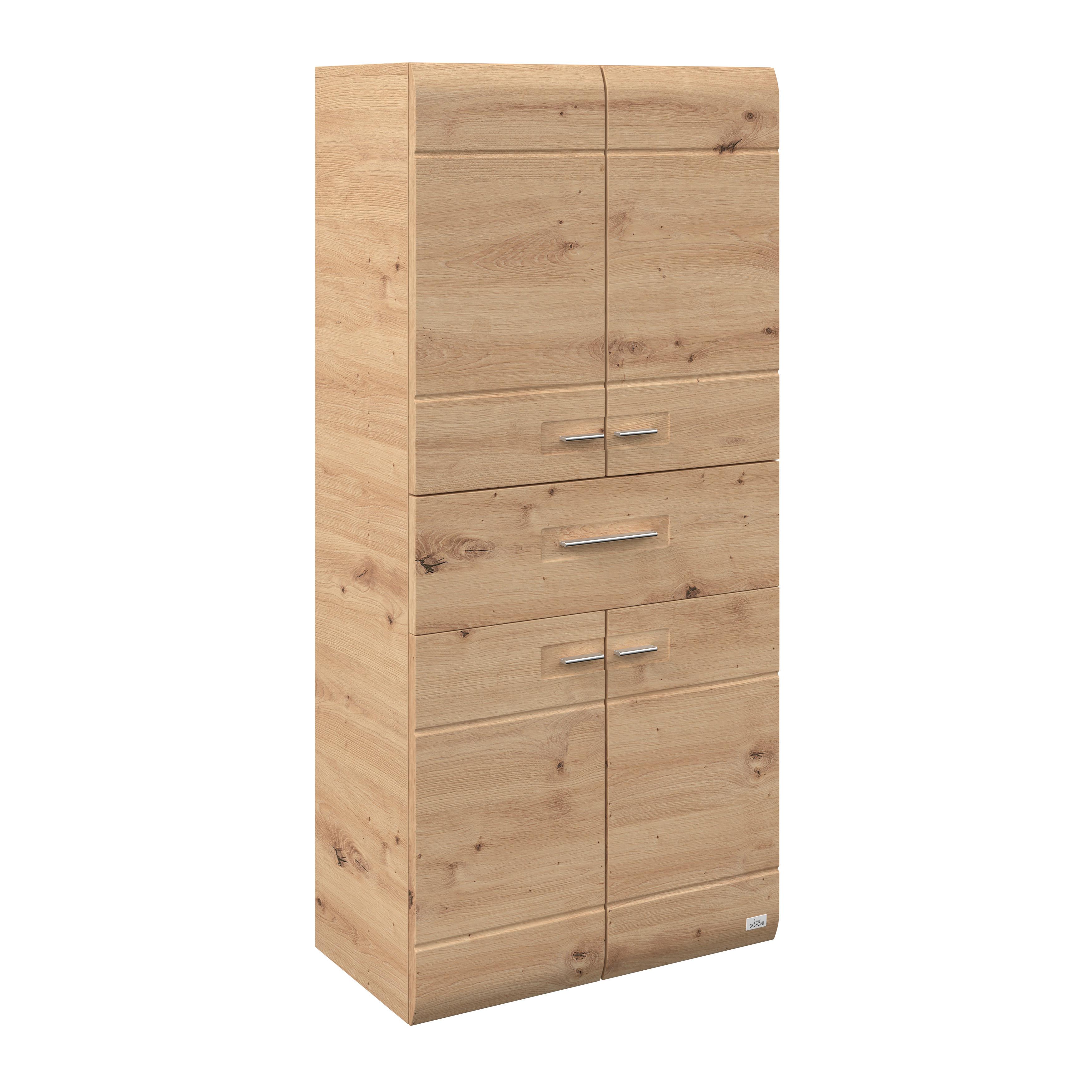 Midischrank mit Soft-Close Avensis B: 60cm, Eiche Dekor - Eichefarben, MODERN, Holzwerkstoff (60/128,5/33cm) - Luca Bessoni