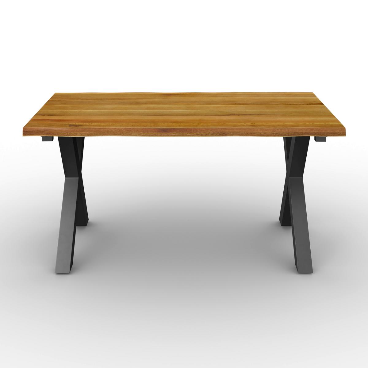 VÝSUVNÝ STŮL ARIANO - černá/barvy dubu, Moderní, kov/dřevo (240-160/76/90cm) - Bessagi Home