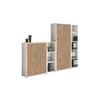 Office Edition B: 257 cm Weiß/Sonoma Eiche - Eichefarben/Weiß, MODERN, Holzwerkstoff (257/186/33cm) - MID.YOU