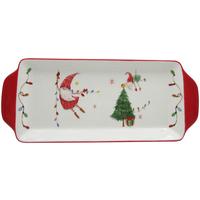 Snack-es Tányér Nadine - piros/fehér, Konventionell, kerámia (35/14,5/3cm) - Luca Bessoni