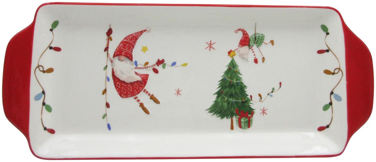 Snack-es Tányér Nadine - piros/fehér, Konventionell, kerámia (35/14,5/3cm) - Luca Bessoni