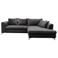 Eckschlafsofa Bello Grau Mit Schlaffunktion Ottomane Rechts - Schwarz/Grau, Design, Textil (277/187cm) - Livetastic