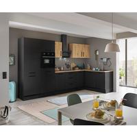 Eckküche Turin Schwarz/eiche Dekor 340x175 Cm - Schwarz/Eiche Artisan, Basics, Holzwerkstoff (340/175cm) - MID.YOU