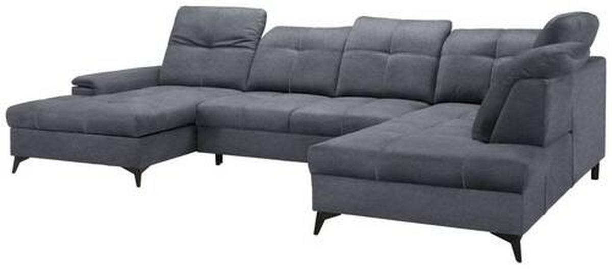Rohová sedačka U SIERRA, pravá, tmavě šedá CLOUD - tmavě šedá, Moderní, kov/textil (181/364/230cm) - Mömax