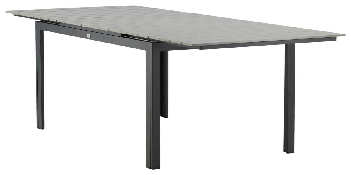 Gartentisch Levels Aluminium L 160 cm - Schwarz/Grau, KONVENTIONELL, Metall (160/100/75cm) - Gardenson