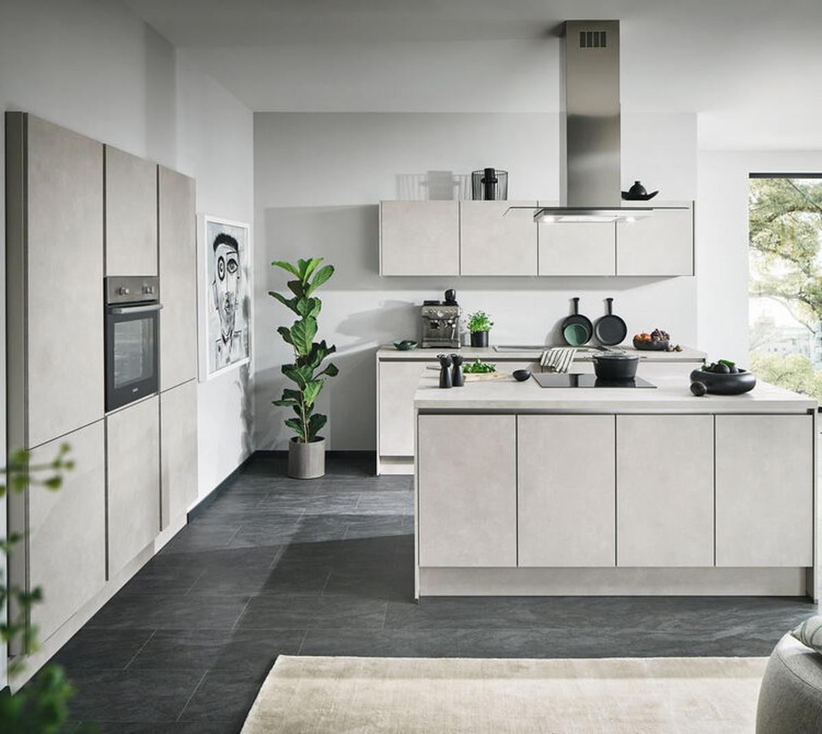 Einbauküchen Pn 100 Frei Planbar Modernes Design - Hellgrau, Holzwerkstoff - Pino