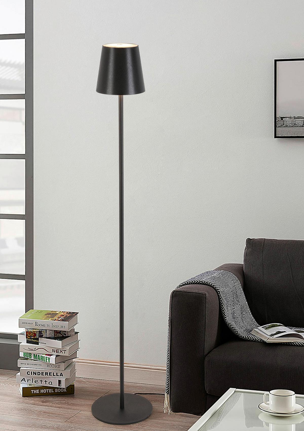 LED-Stehleuchte Loft - Schwarz, MODERN, Kunststoff/Metall (22/130cm) - Luca Bessoni