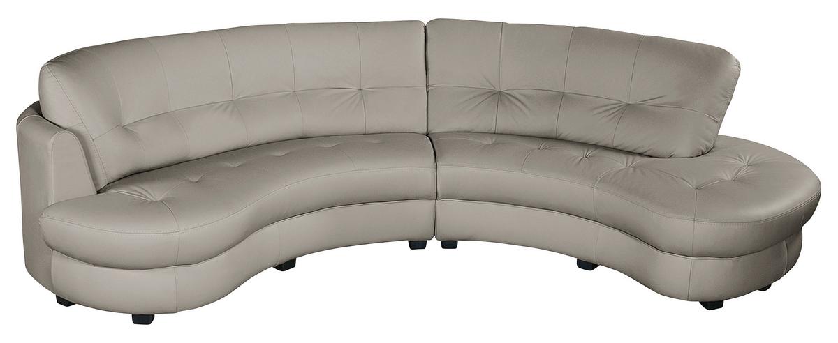 Ecksofa Bretania Hellgrau S: 300x113 cm - Hellgrau/Schwarz, Design, Leder/Textil (300/113cm) - Livetastic