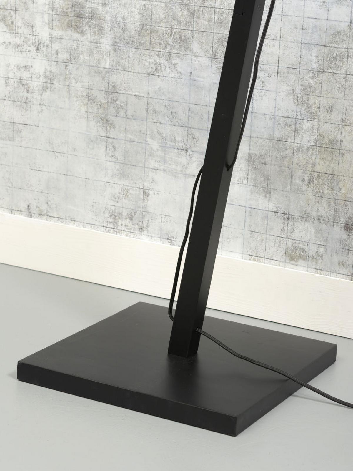Stehlampe Andes Schwarz Mit Fußschalter - Schwarz, Design, Naturmaterialien/Textil (47/176/23cm) - Good & Mojo