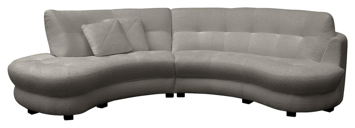 Ecksofa Bretania Dunkelgrau S: 113x300 cm - Dunkelgrau/Schwarz, Design, Textil (113/300cm) - Livetastic