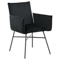 Stuhl Petra - Schwarz, Design, Textil/Metall (57/87/60cm) - Livetastic