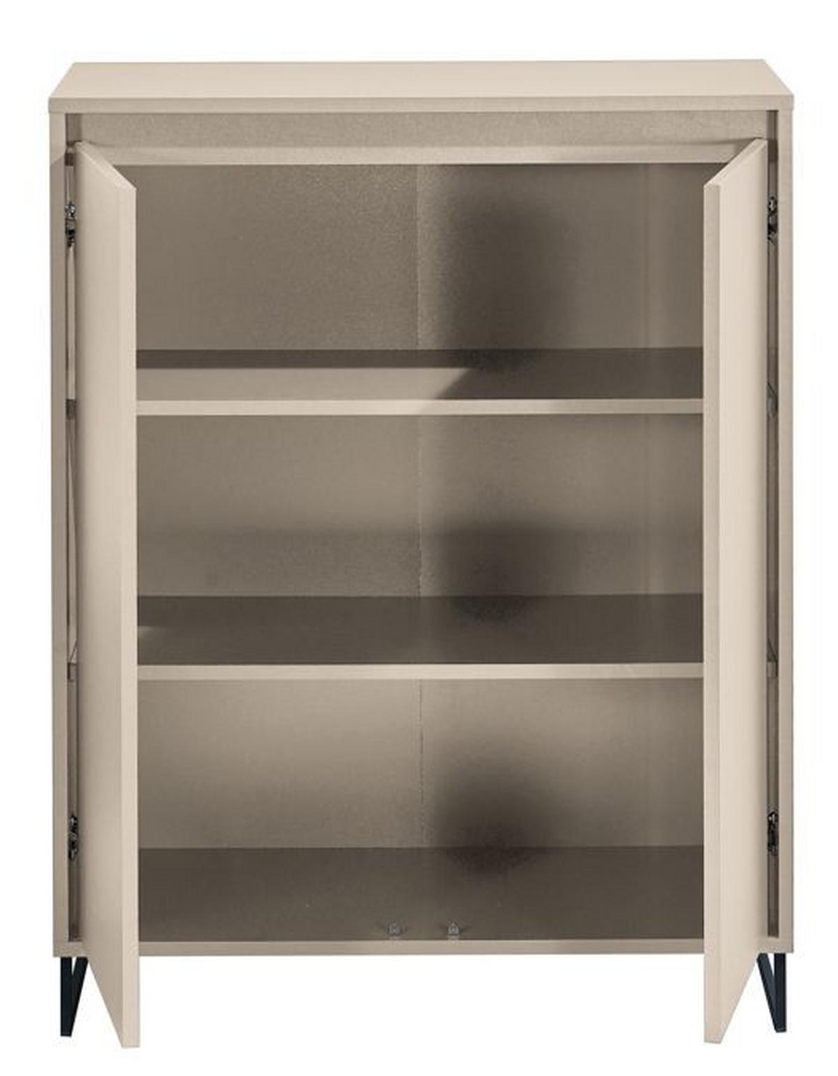 Komoda Cologne, farba kašmírová, š: 80 cm - čierna/kašmírová, Design, kov/kompozitné drevo (80/103/38cm)