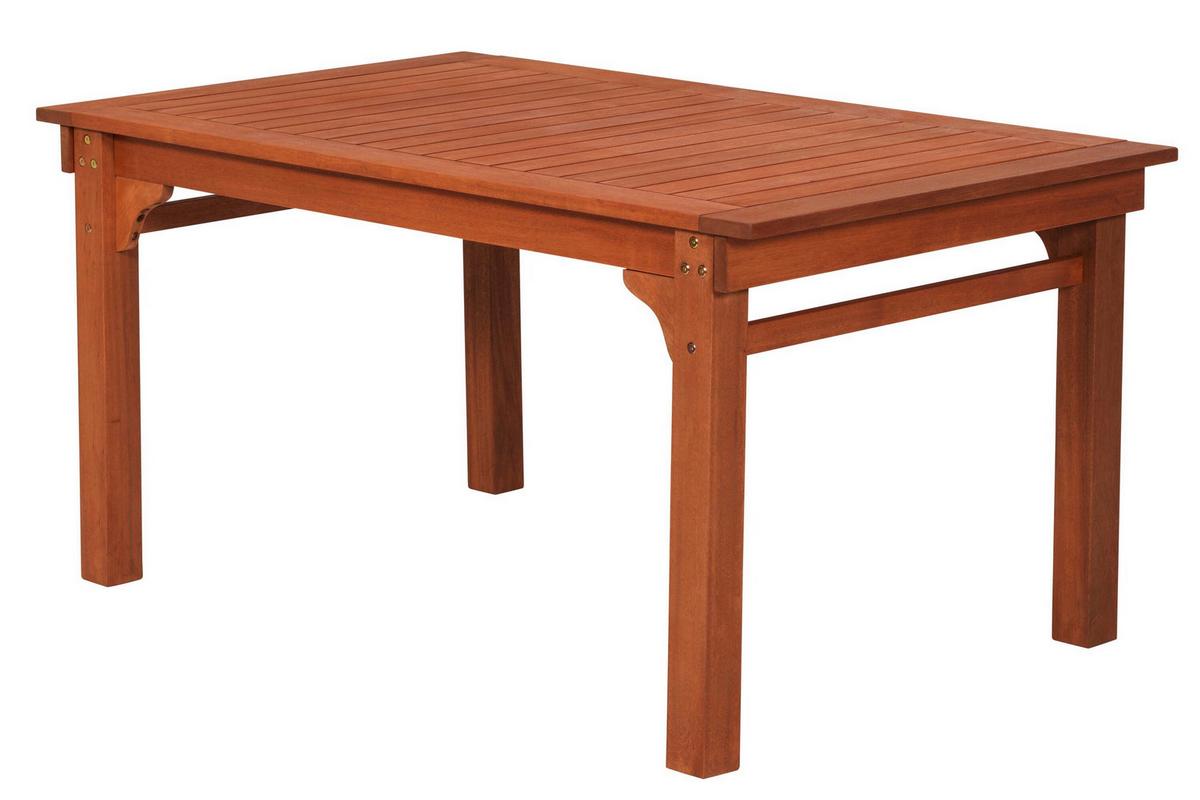 Gartentischgruppe Cordoba 7 -Teilig. Naturfarben - Eukalyptusholzfarben, KONVENTIONELL, Holz - Gardenson