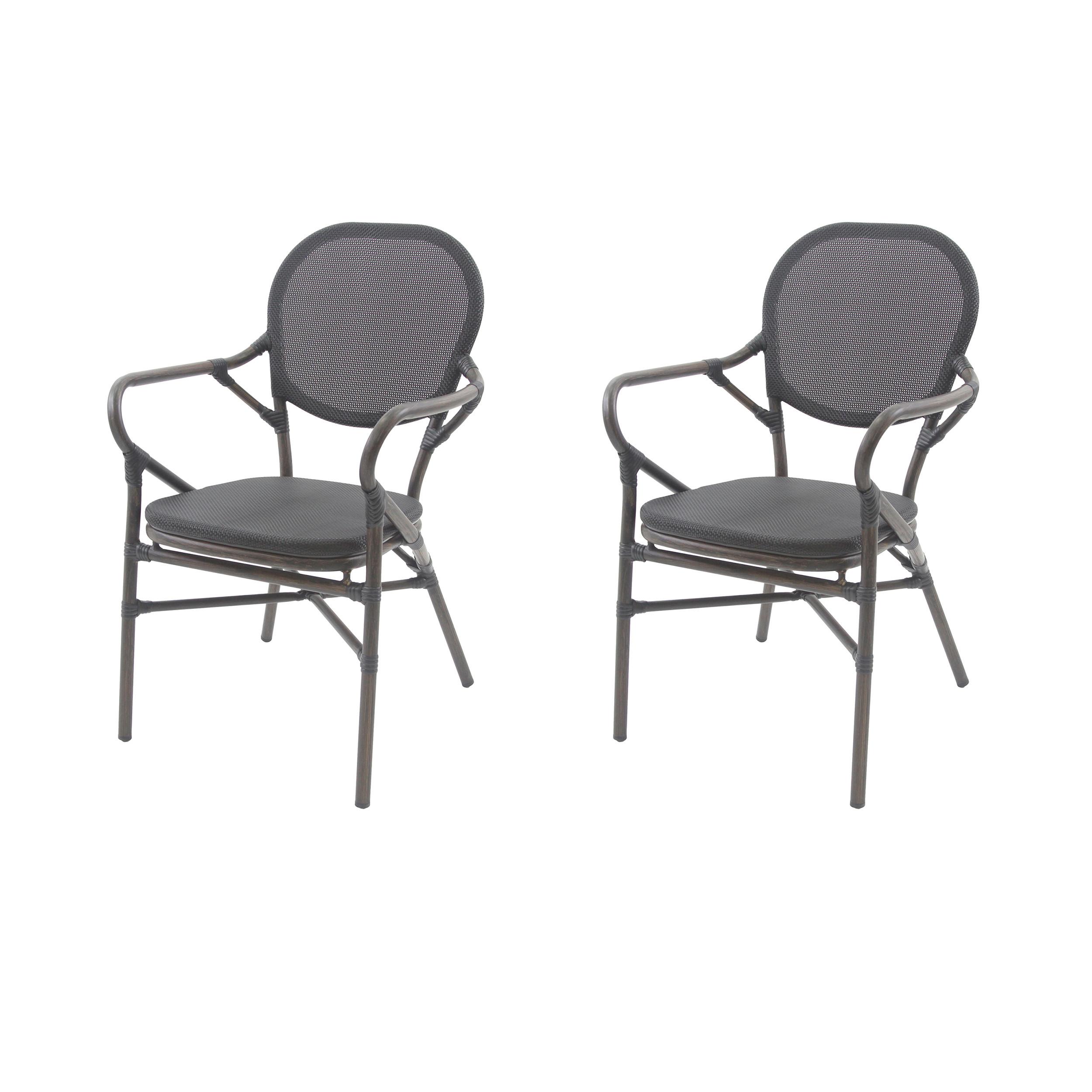 GARTENSTUHL-SET TANGO - Schwarz, MODERN, Textil/Metall (56/89/64cm) - Gardenson