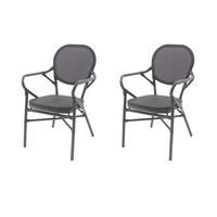 GARTENSTUHL-SET TANGO - Schwarz, MODERN, Textil/Metall (56/89/64cm) - Gardenson