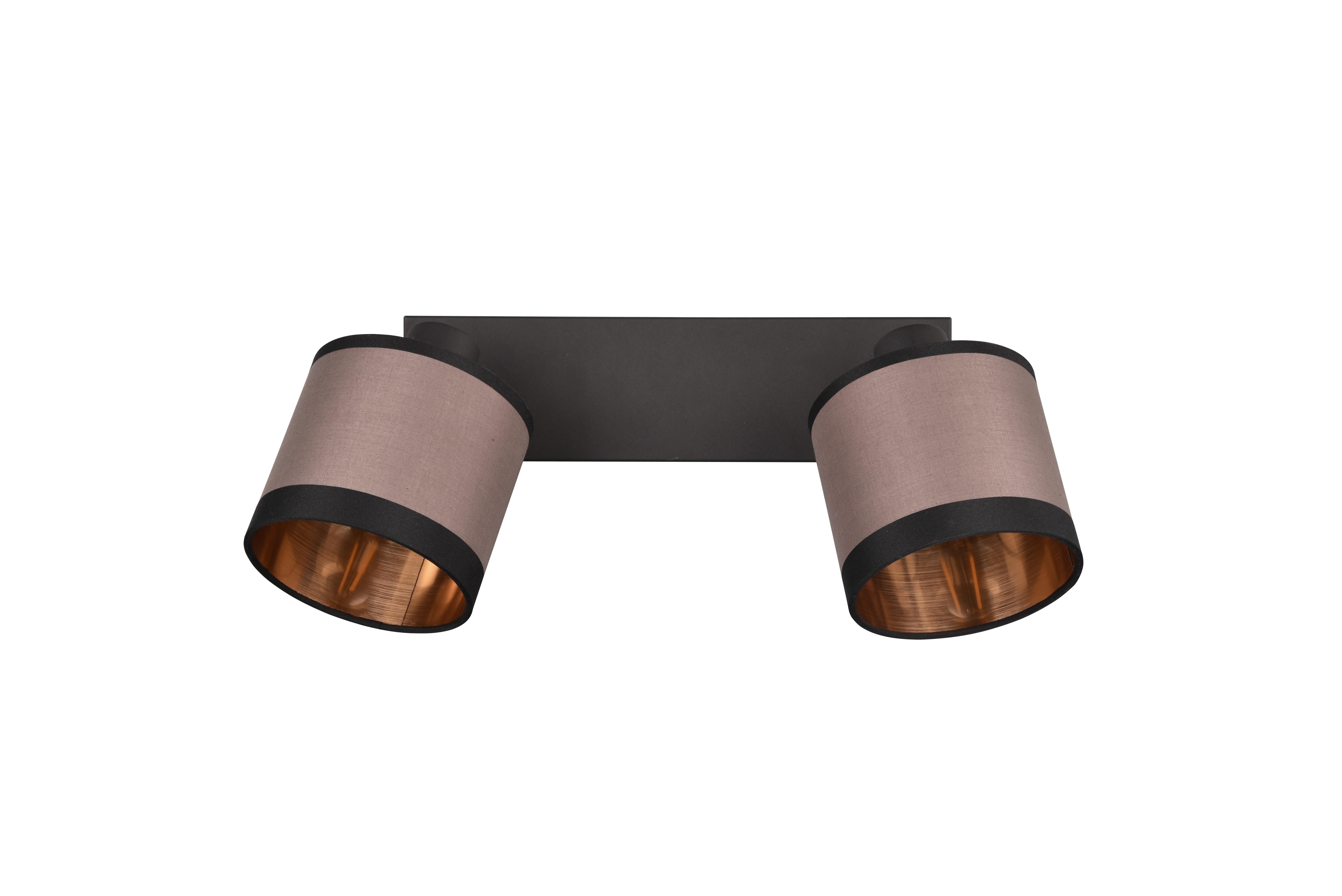 Strahler R81552041 Davos - Taupe/Goldfarben, KONVENTIONELL, Textil/Metall (38/21,5/16,5cm)