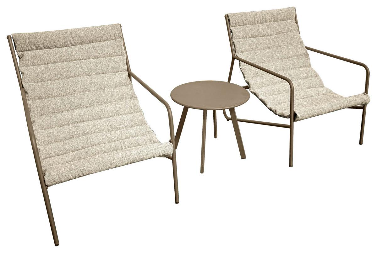 Balkonset Memphis - Braun, MODERN, Textil/Metall (87,5/78,5/61cm) - Beldano