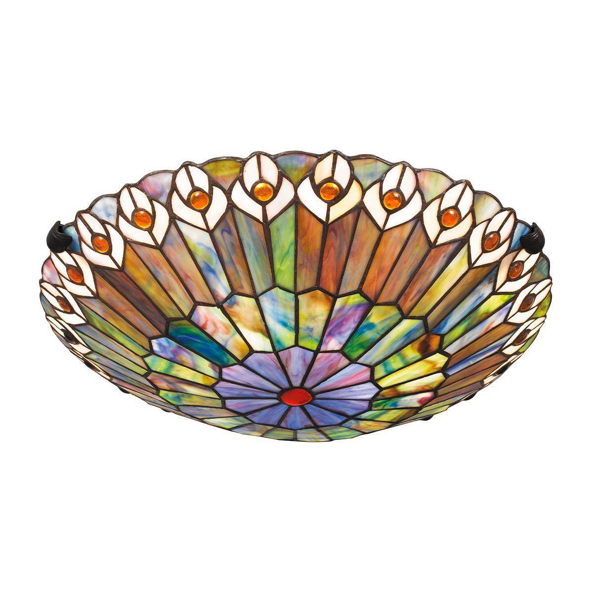 Mennyezeti Lámpa Qz-Watkins-F-Vb - sötétbarna/többszínű, Konventionell, üveg/fém (13,5/42,0cm) - Elstead Lighting