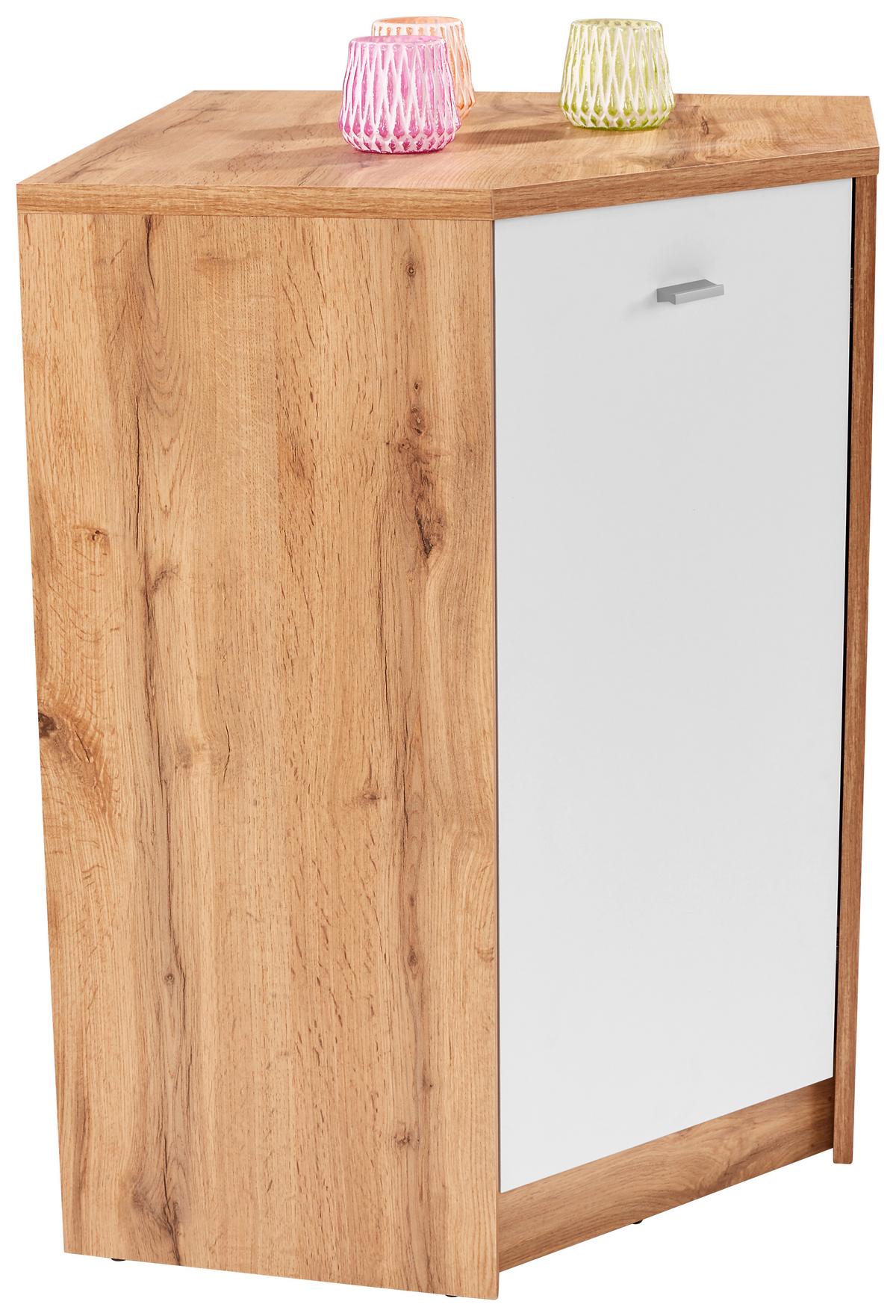 Sarokkomód 4-You - tölgyfa színű/fehér, Modern, faalapú anyag (60,9/85,4/60,9cm)