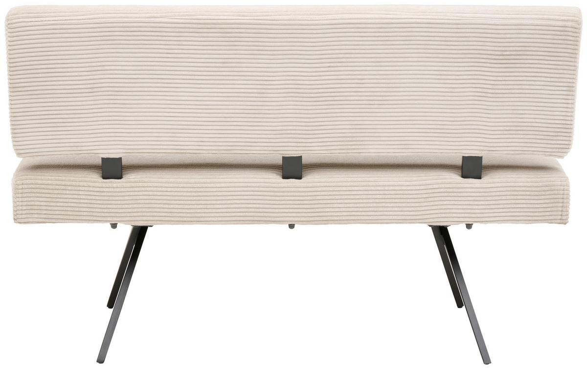 Sitzbank Chios Mit Lehne Cord Beige, B: 140 Cm - Beige/Schwarz, KONVENTIONELL, Textil/Metall (140/90/62cm) - MID.YOU