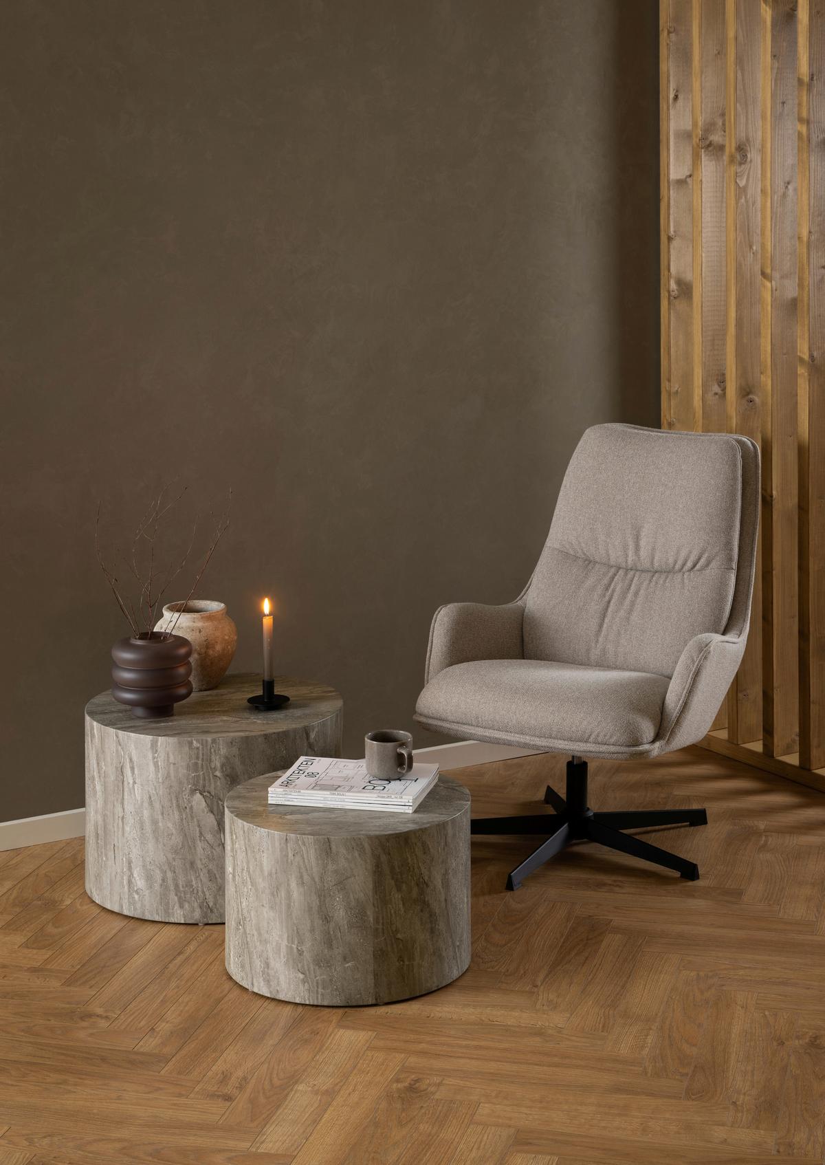 Couchtischset Dice Grau, 58 Cm - Grau, Design, Holzwerkstoff (58/58/40cm) - MID.YOU