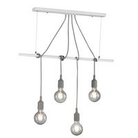 Hängeleuchte Weiß L: 80 cm 22w - Weiß, Basics, Metall (80/10/90cm)