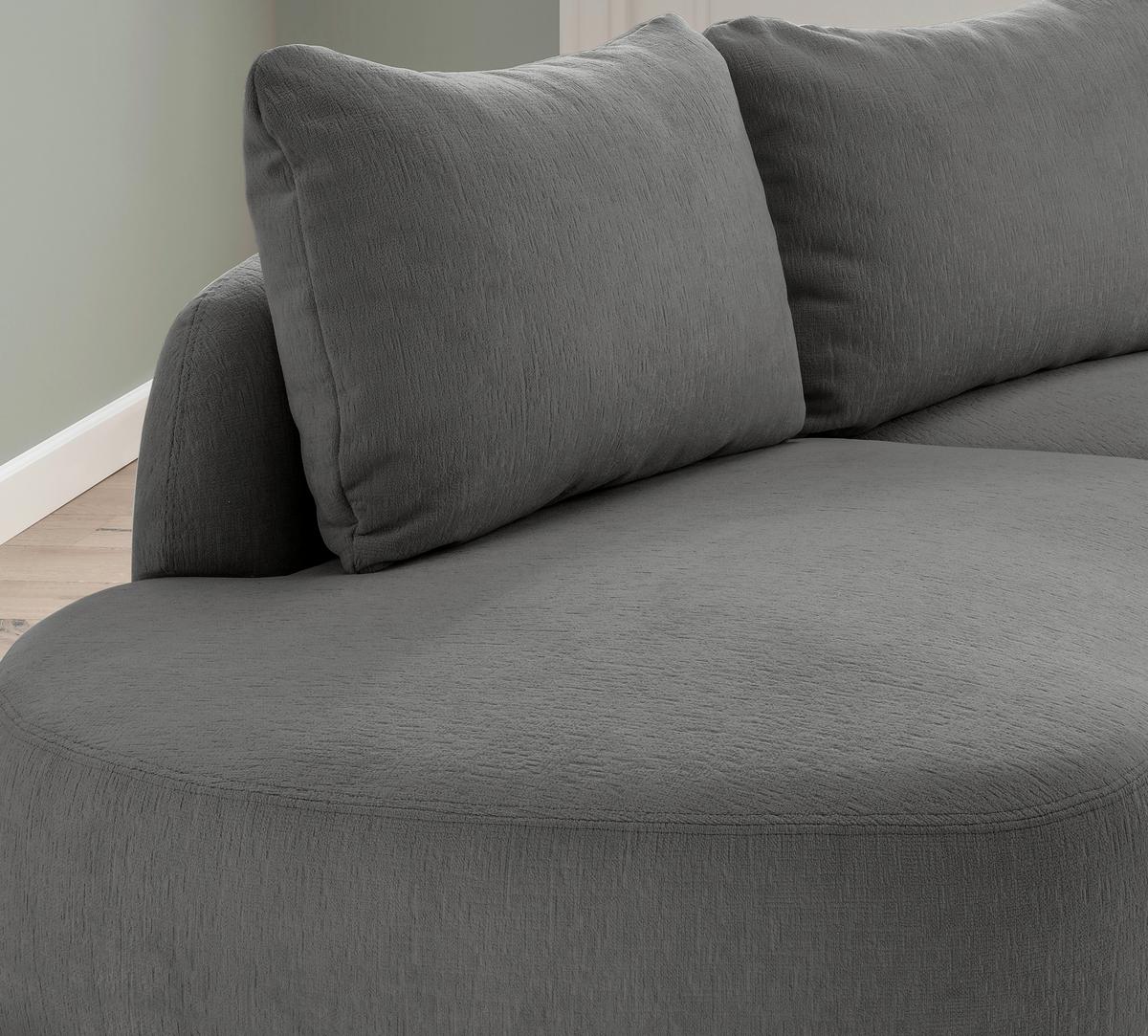 Ecksofa Doppo, Graubraun S: 250x139 cm - Graubraun/Schwarz, MODERN, Textil (250/139cm) - Livetastic