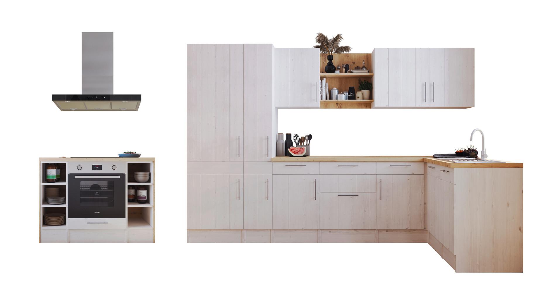 Eckküche Anton Winkelküche 310 cm - Wildeiche/Lärchefarben, LIFESTYLE, Holzwerkstoff (310/172cm) - Respekta