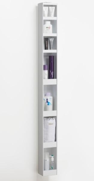 Badezimmerregal drehbar Mit Spiegel Metall 14x158 cm Turn - Alteiche/Weiß, Basics, Glas/Metall (14/158/18cm)