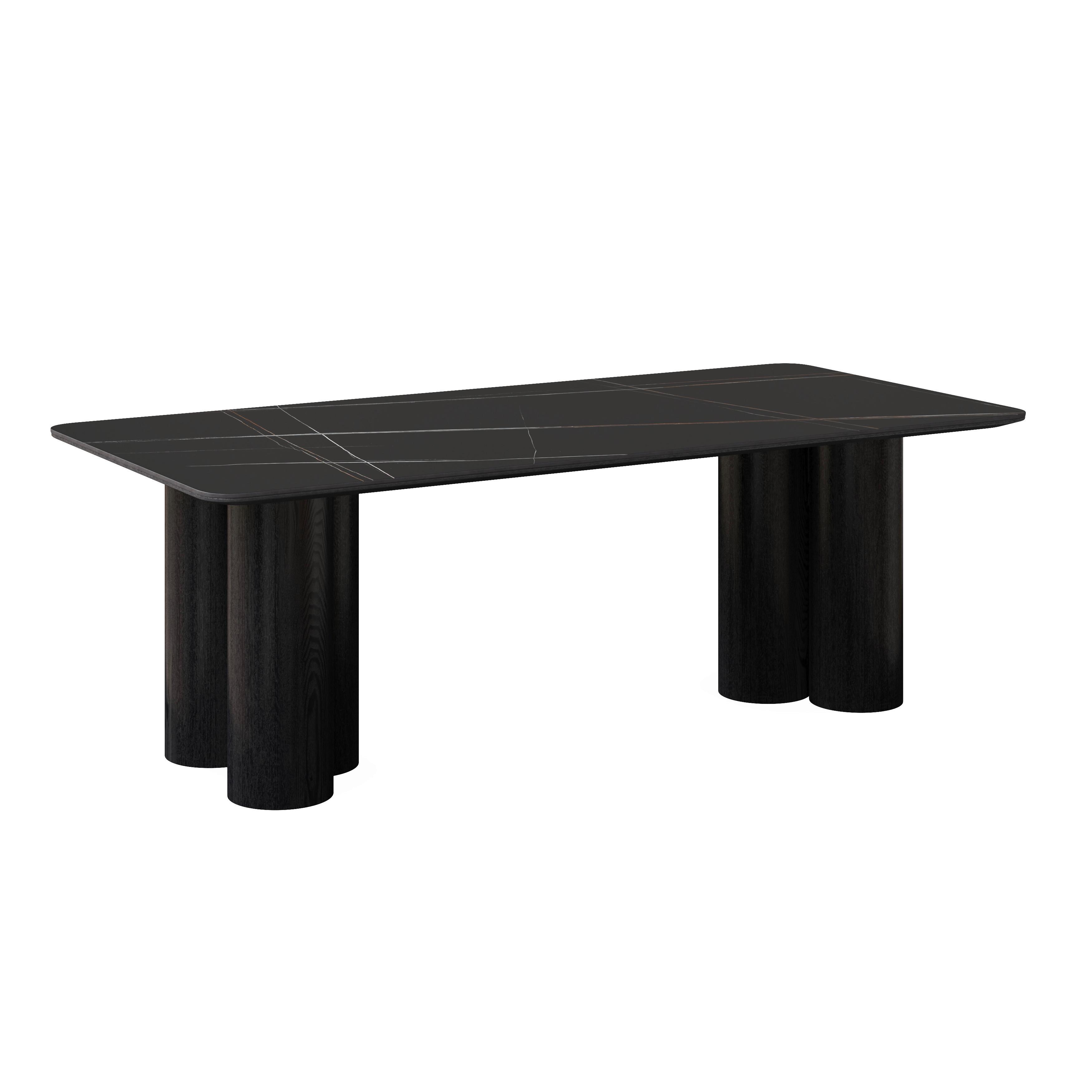 Jídelní stůl Kiano, š: 220 cm - černá, Moderní, dřevo/kompozitní dřevo (220/76/105cm) - Bessagi Home