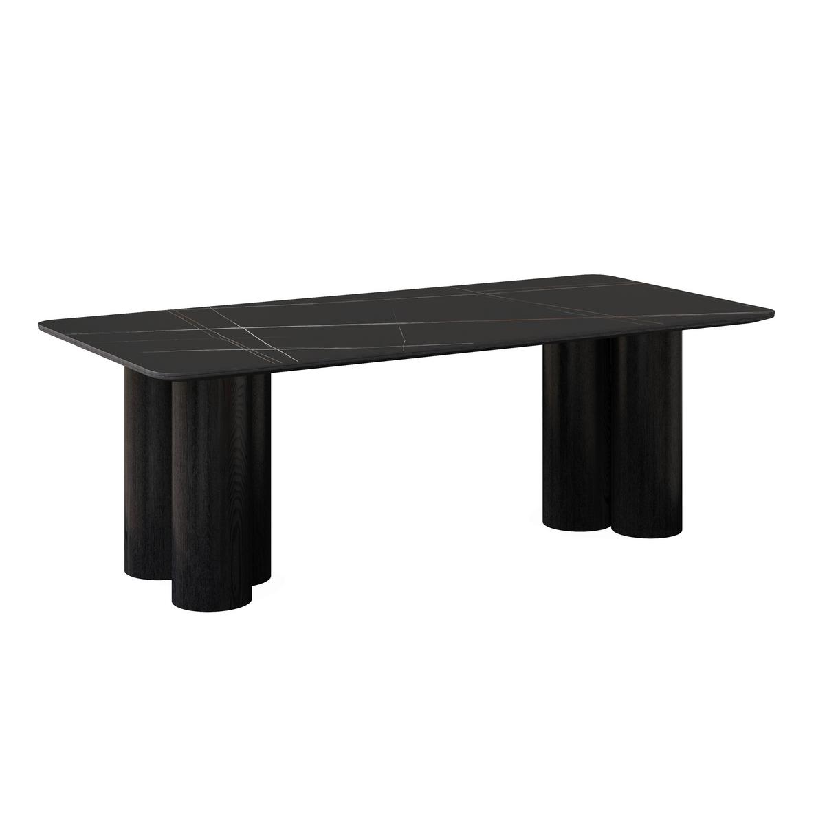 Jídelní stůl Kiano, š: 220 cm - černá, Moderní, dřevo/kompozitní dřevo (220/76/105cm) - Bessagi Home